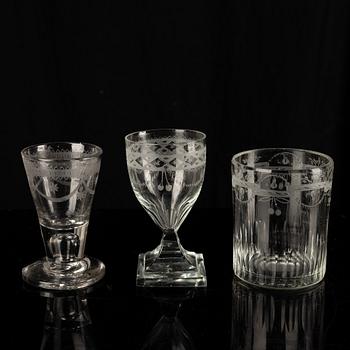 Ten late Gustavian glasses, early 19th century.