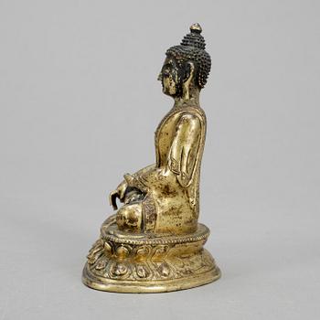 BUDDHA, förgylld brons, troligen Nepal, 1900-tal.