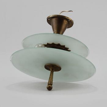 TAKLAMPA, glas, 1900-talets mitt. Diameter 35 cm.