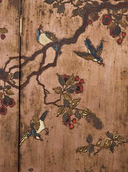 A six leaf coromandel lacquer screen, Qing dynasty (1644-1912).