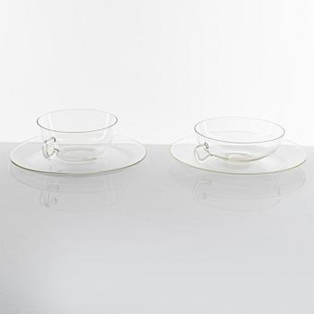 Wilhelm Wagenfeld, 115 glass service pieces, Jenaer Glaswerk, Schott & Gen, Germany.