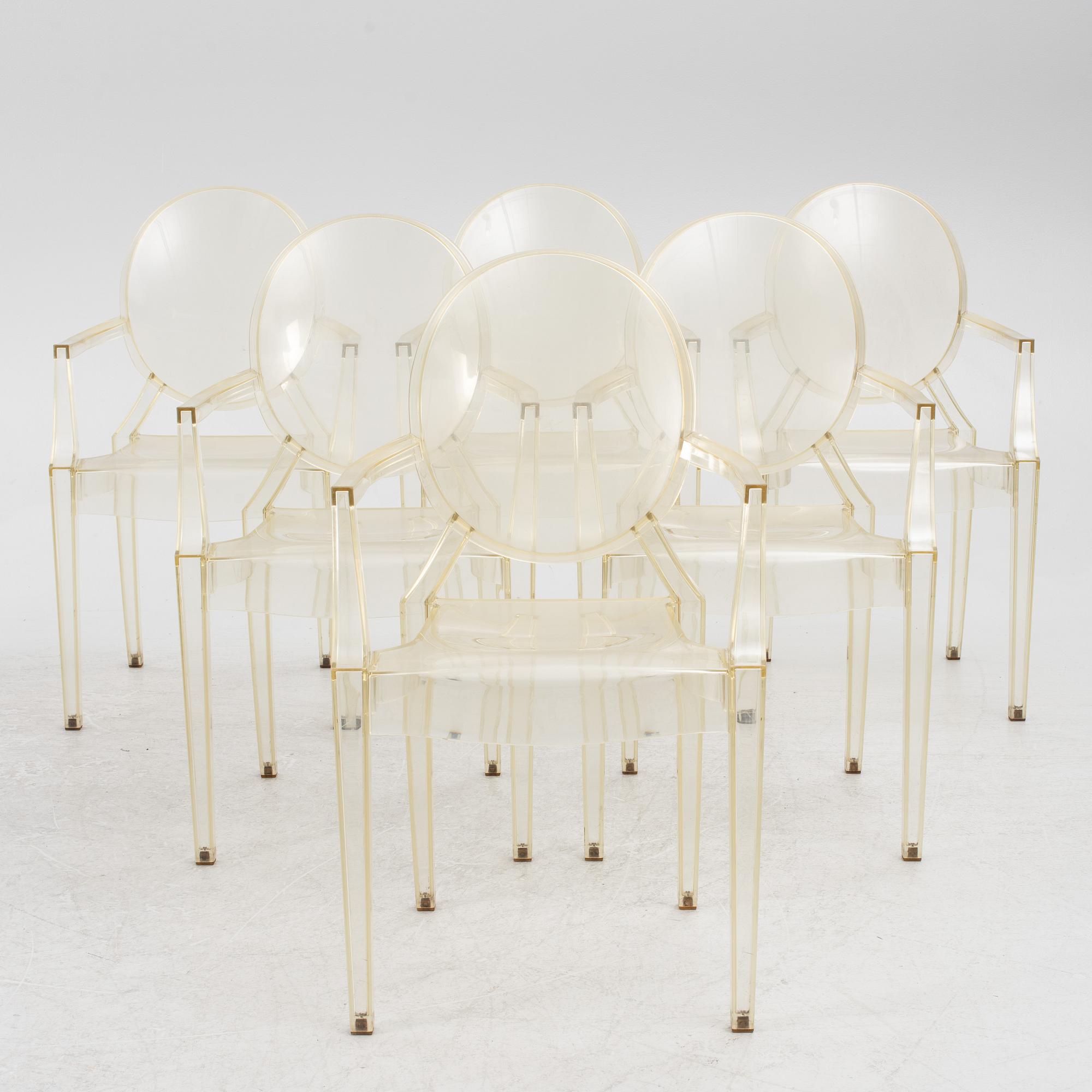 Philippe Starck, six 'Louis Ghost' armchairs, Kartell.