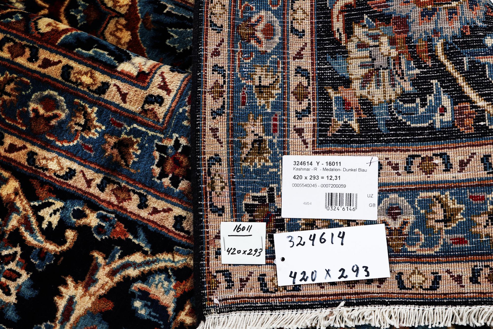 A carpet, Kashmar, c. 420 x 293 cm.