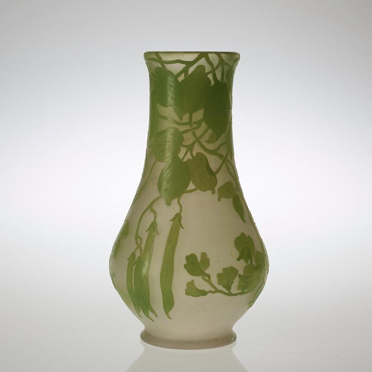 A Karl Lindeberg Art Nouveau cameo glass vase, Kosta.