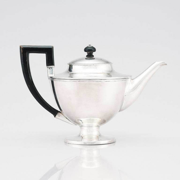 A Swedish 18th Century silver tea-pot, marks of Diedrich Schvart, Karlskrona 1814.