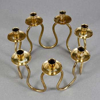 LJUSSTAKE, mässing, Lars Holmström, Arvika för Svenskt tenn, 1900-talets andra hälft.