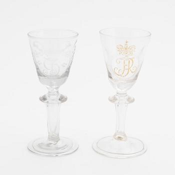 A set of four Swedish glasses, mid 18th Century.