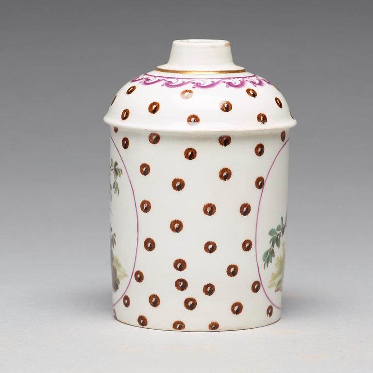 A Frankenthal tea caddy, 18th Century.