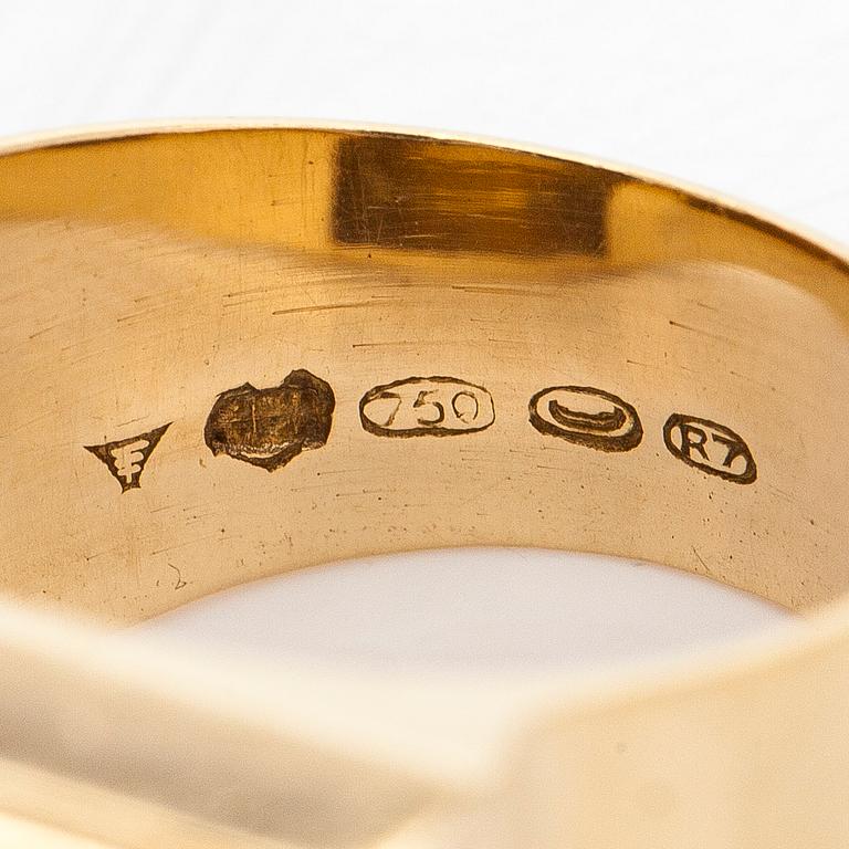 Sormus, 18K kultaa, Tillander 1971.