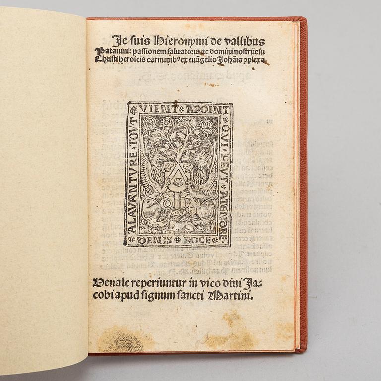 BOOK, Hieronymus de Vallibus, 1514.