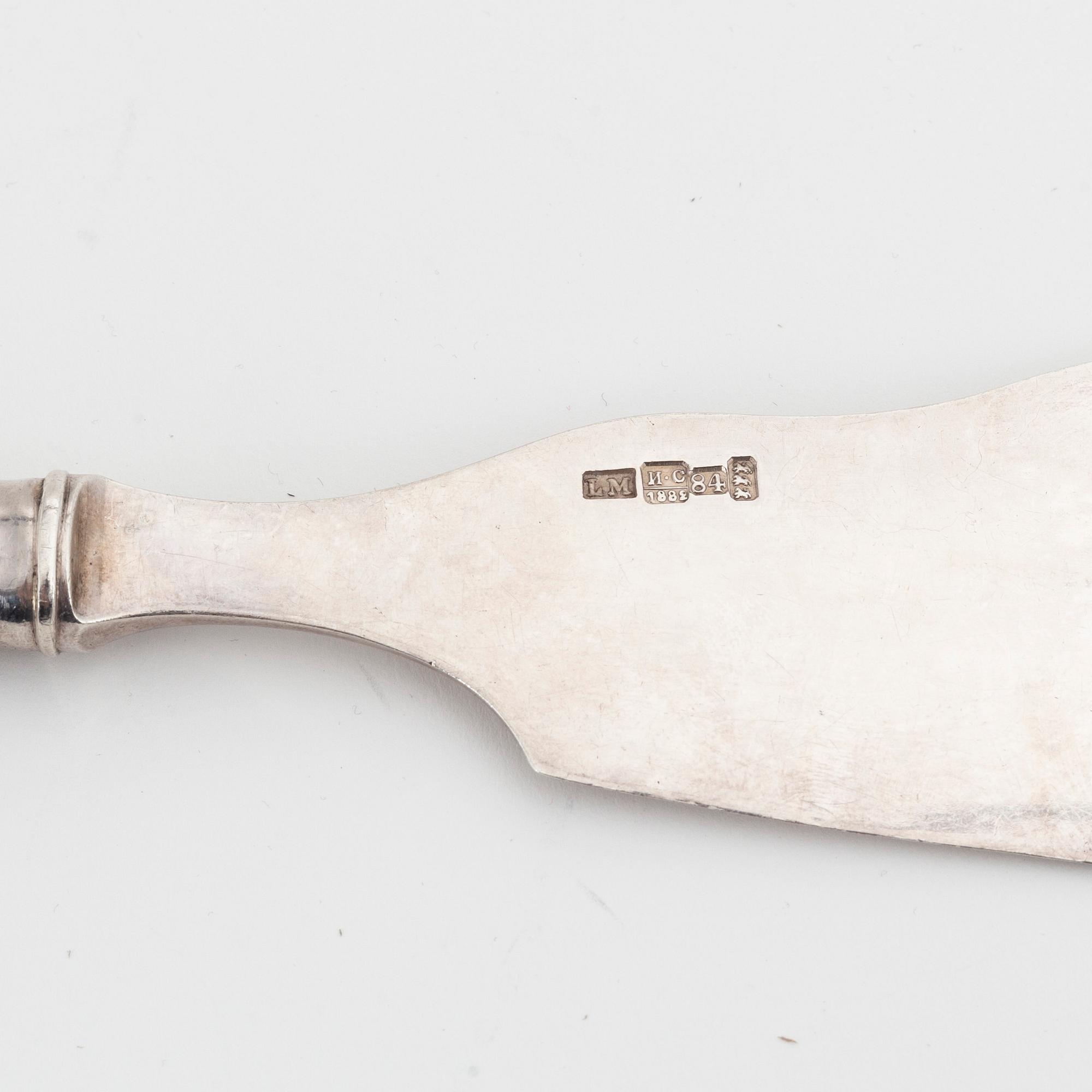 A pair silver serving cutlery, Tallinn 1882.