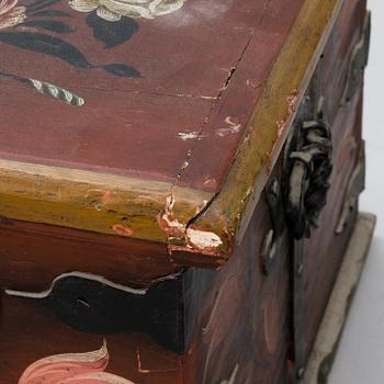 A Swedish 19th Century Painted Wooden Chest.