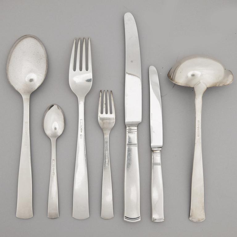 BESTICKSERVISDELAR, 110 delar, silver, Guldsmeds Aktiebolaget,  Stockholm, sent 1900-tal/2000-tal. Totalvikt: ca 4575 gr.