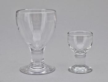 ÖLGLAS OCH SNAPSGLAS, 8+8,  "Ruben", Signe Persson-Melin, Boda glasbruk.