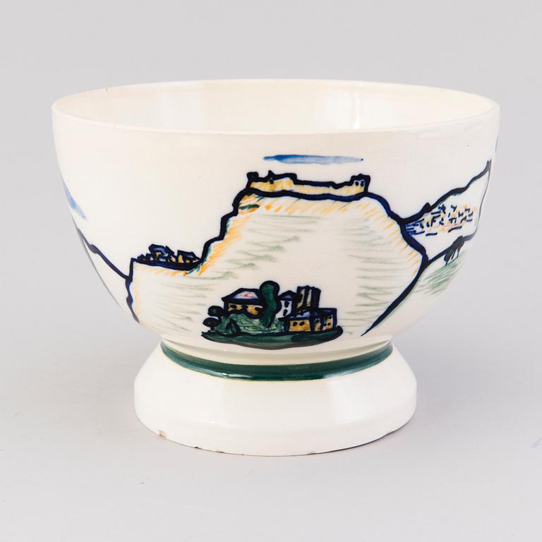 GERDA THESLEFF, malja, keramiikkaa,  signeerattu GT, Arabia.