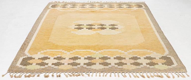 Ingegerd Silow, a flat weave rug, signed IS, c. 270 x 185 cm.