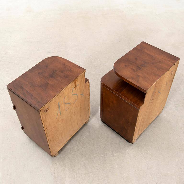 Bedside tables, a pair, Art Deco, mid-20th century.