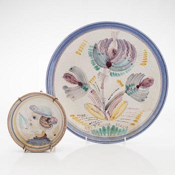 Toini Muona, vati ja kulho, keramiikkaa, signeerattu T. Muona Arabia, Finland.