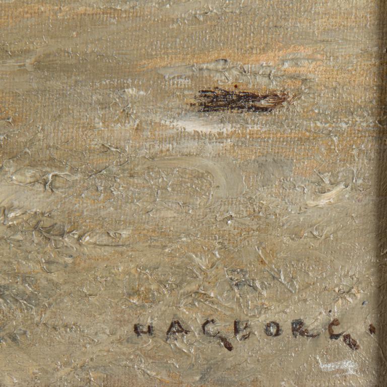 AUGUST HAGBORG, duk, signerad Hagborg.