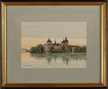 AKVARELLER, 6 st, bl a August Olsson, 1900-talets första hälft.