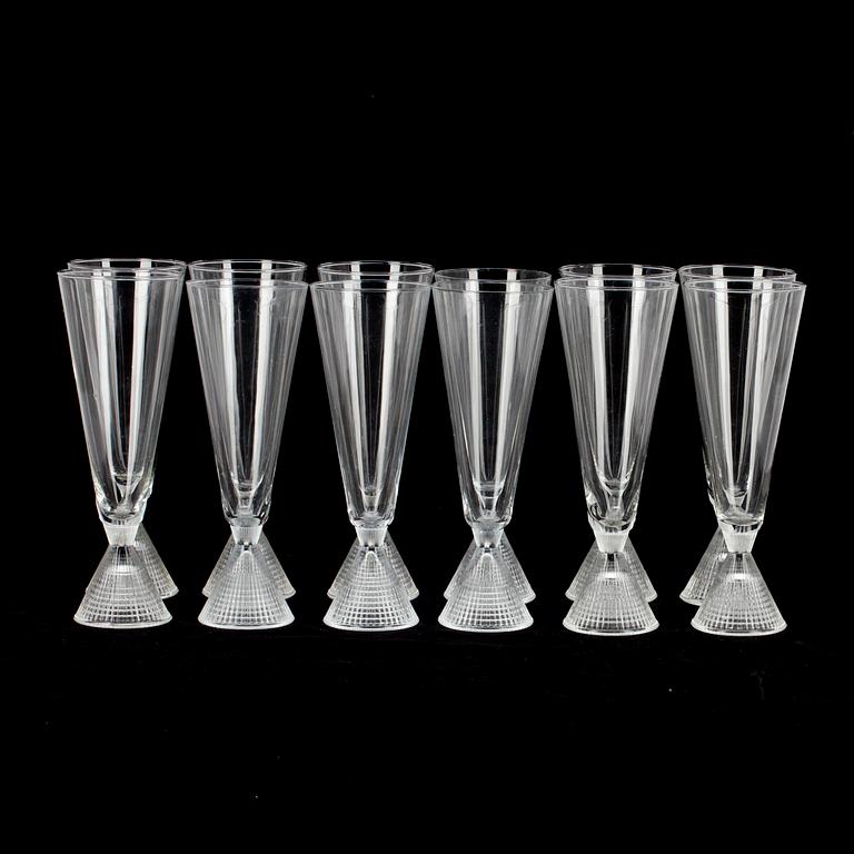 CHAMPAGNEGLAS, 12 kpl, "Briljant", Tapio Wirkkala, Iittala.