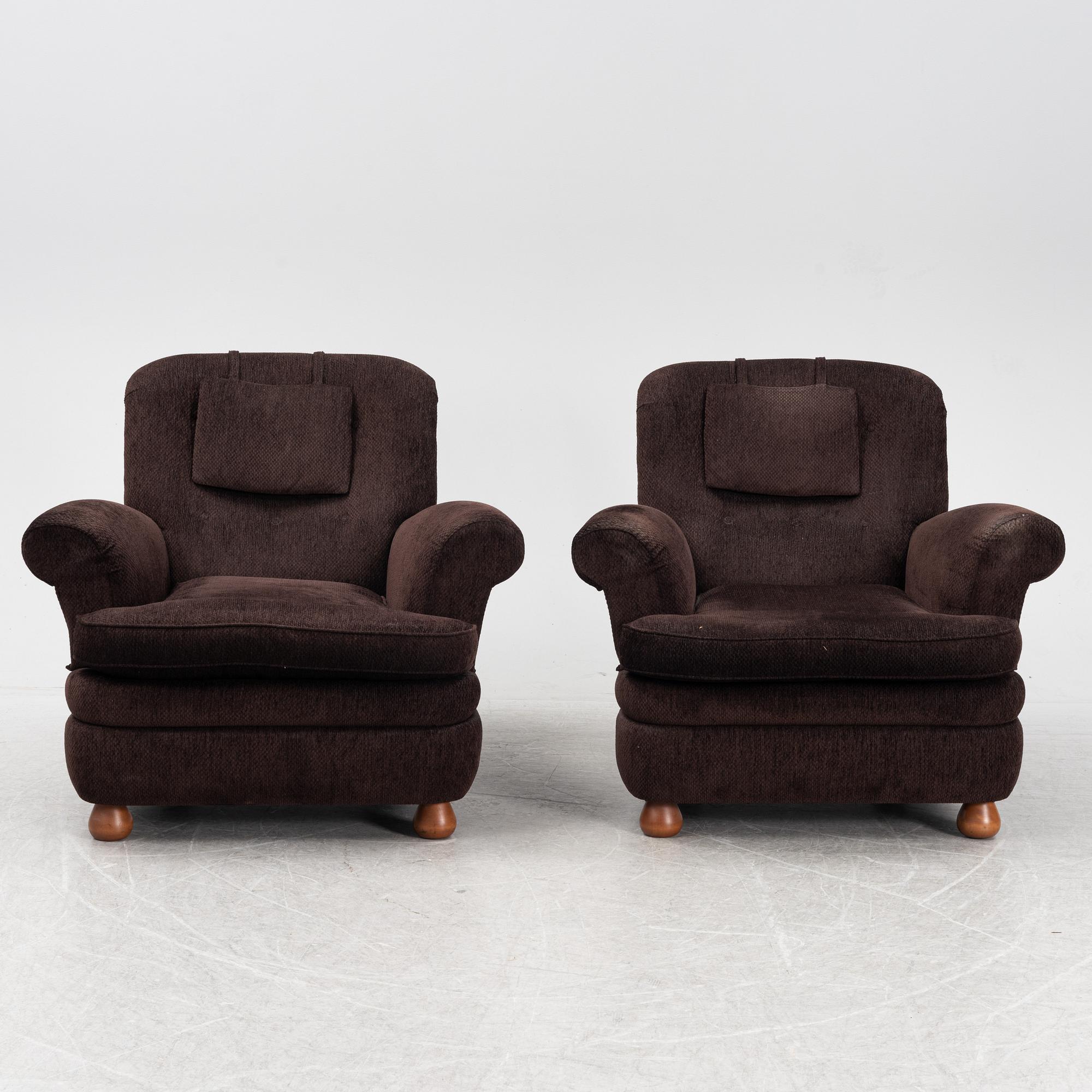 Josef Frank, fåtöljer ett par, modell 336, Firma Svenskt Tenn, formgiven 1934.