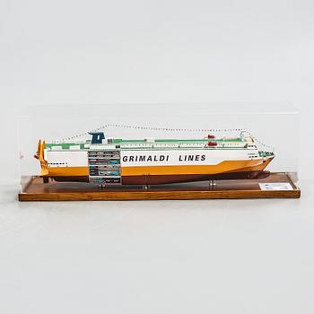 A boat model from the late 20th century.