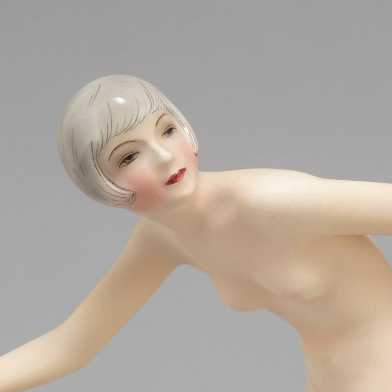 A Goldscheider ceramic figure "Kokettchen",  Germany mid 1900's.