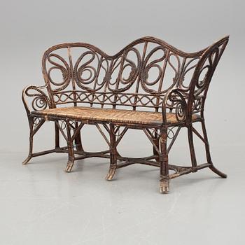 SOFFA, korgarbete, omkring 1900.