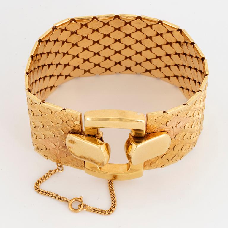 18K three coloured gold bracelet, Italy.