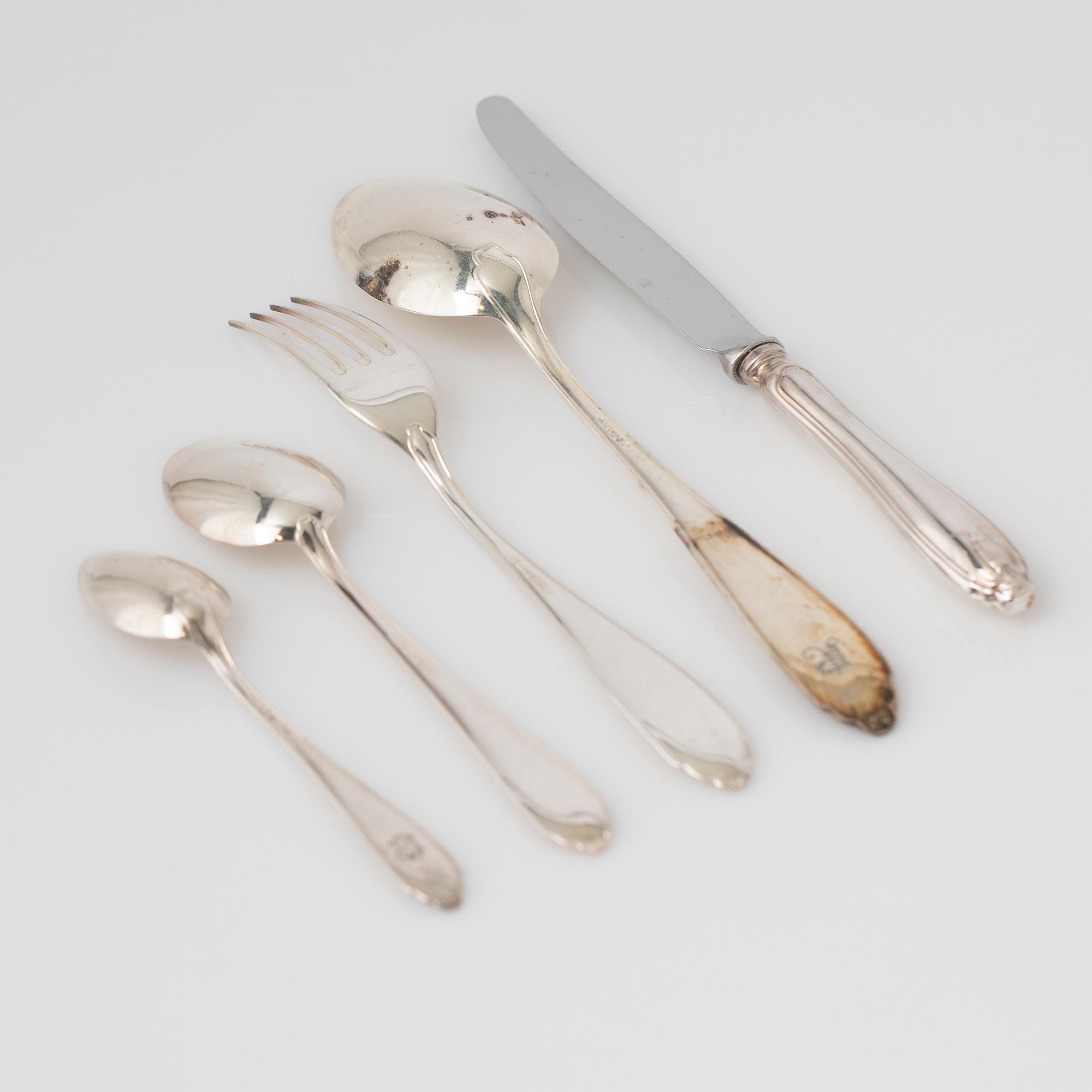 Cutlery service, 60 pieces, silver, "Vasa", GAB, Stockholm, 1980s-90s.