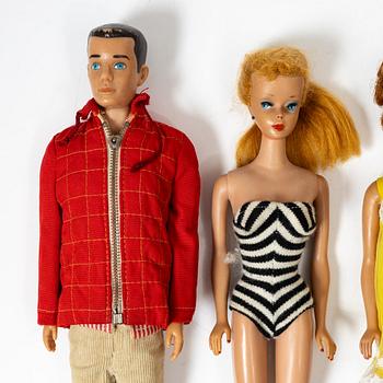 Barbie dolls, 6 pcs, 1960s, Mattel.