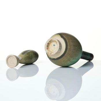 Wilhelm Kåge, a set of two Farsta stoneware vases, Gustavsberg Studio 1952 and 1958.