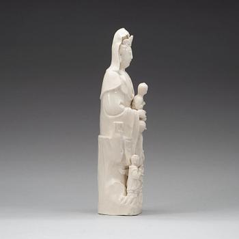 A blanc de chine figure of Guanyin, Qing dynasty, 18th Century.