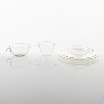 Wilhelm Wagenfeld, a 19-piece glass tea service, Jena Glas.
