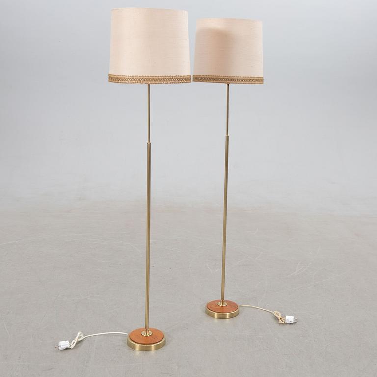 Floor lamps, a pair, mid-20th century.