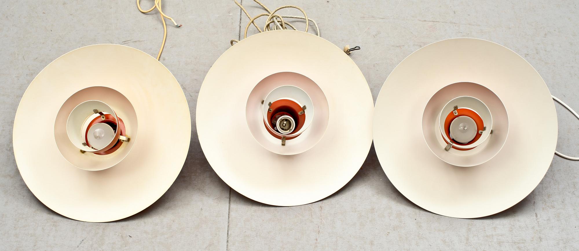 TAKLAMPOR, 3 st, "PH-4", Poul Henningsen, Louis Poulsen.