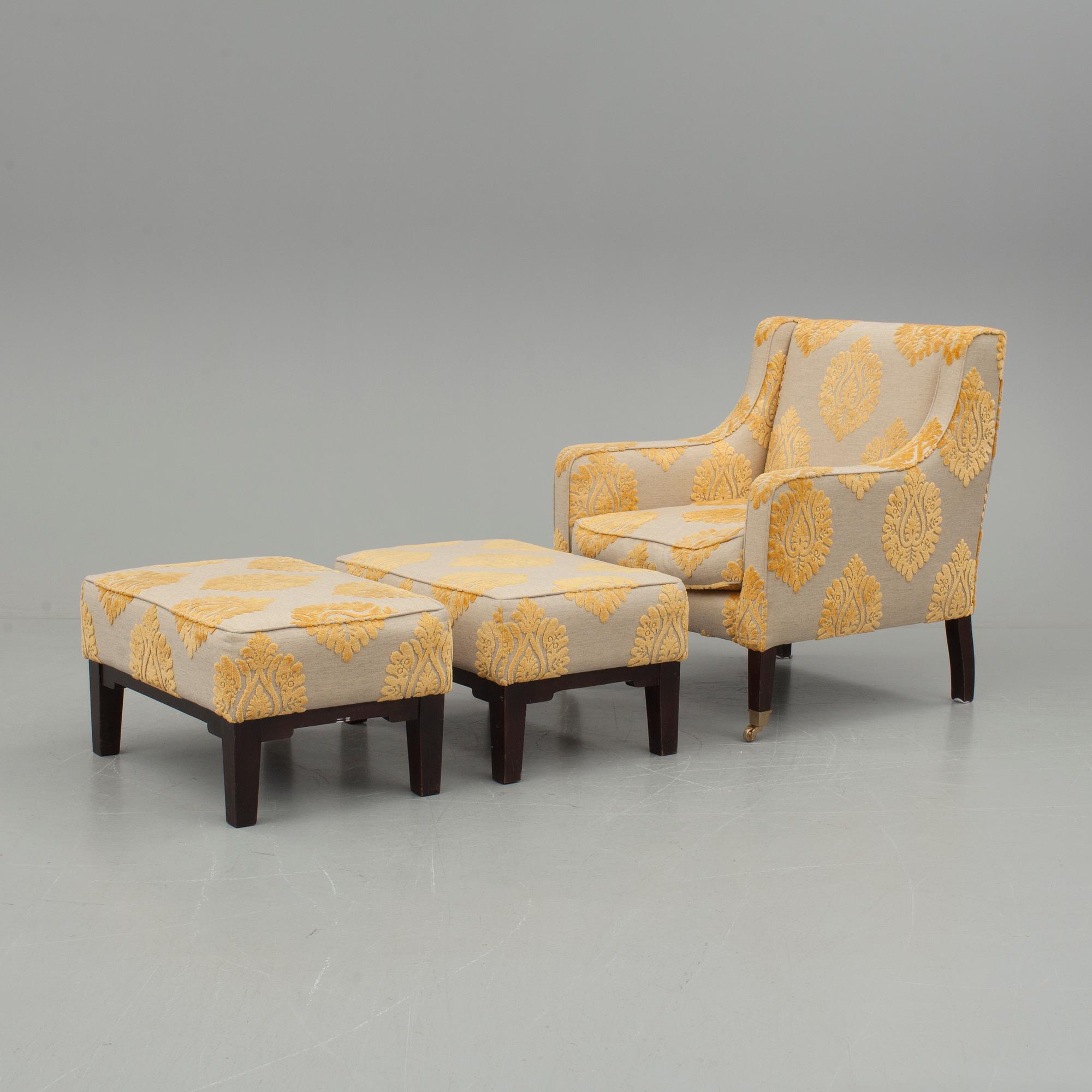 FÅTÖLJ OCH FOTPALLAR ETT PAR, KA-International, Italien, 2000-tal.