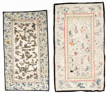 PARTI BRODERIER, 8 st, Kina, främst 1900-tal.