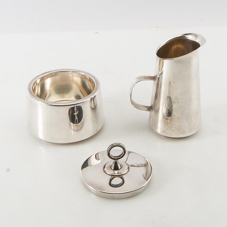 Gustaf Janson, kaffeservis, 3 delar, sterlingsilver, CG Hallberg, Stockholm, 1958.