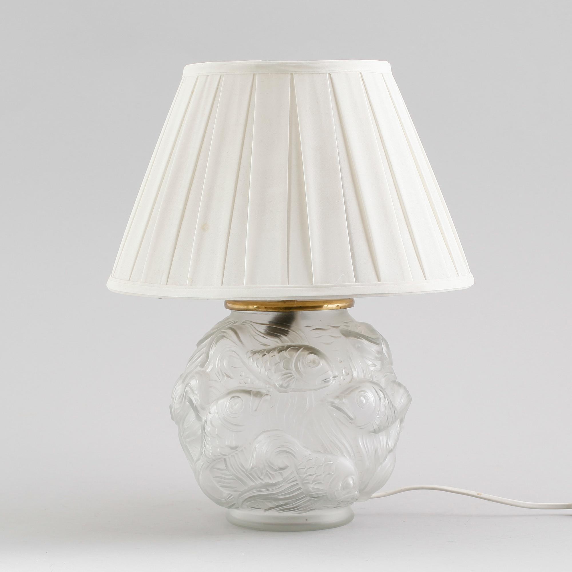 BORDSLAMPA, glas, Tjeckoslovakien, 1900-talets andra hälft.