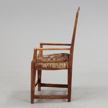 A 19th century folk art armchair.