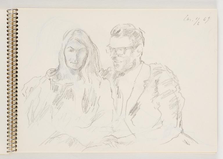 Lotte Laserstein, Skissblock med 19 teckningar varav 1 signerad.