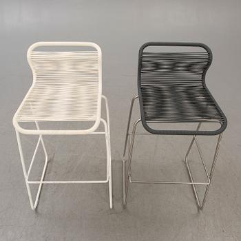 A set of two Verner Panton Tivoli bar stools 21st century.