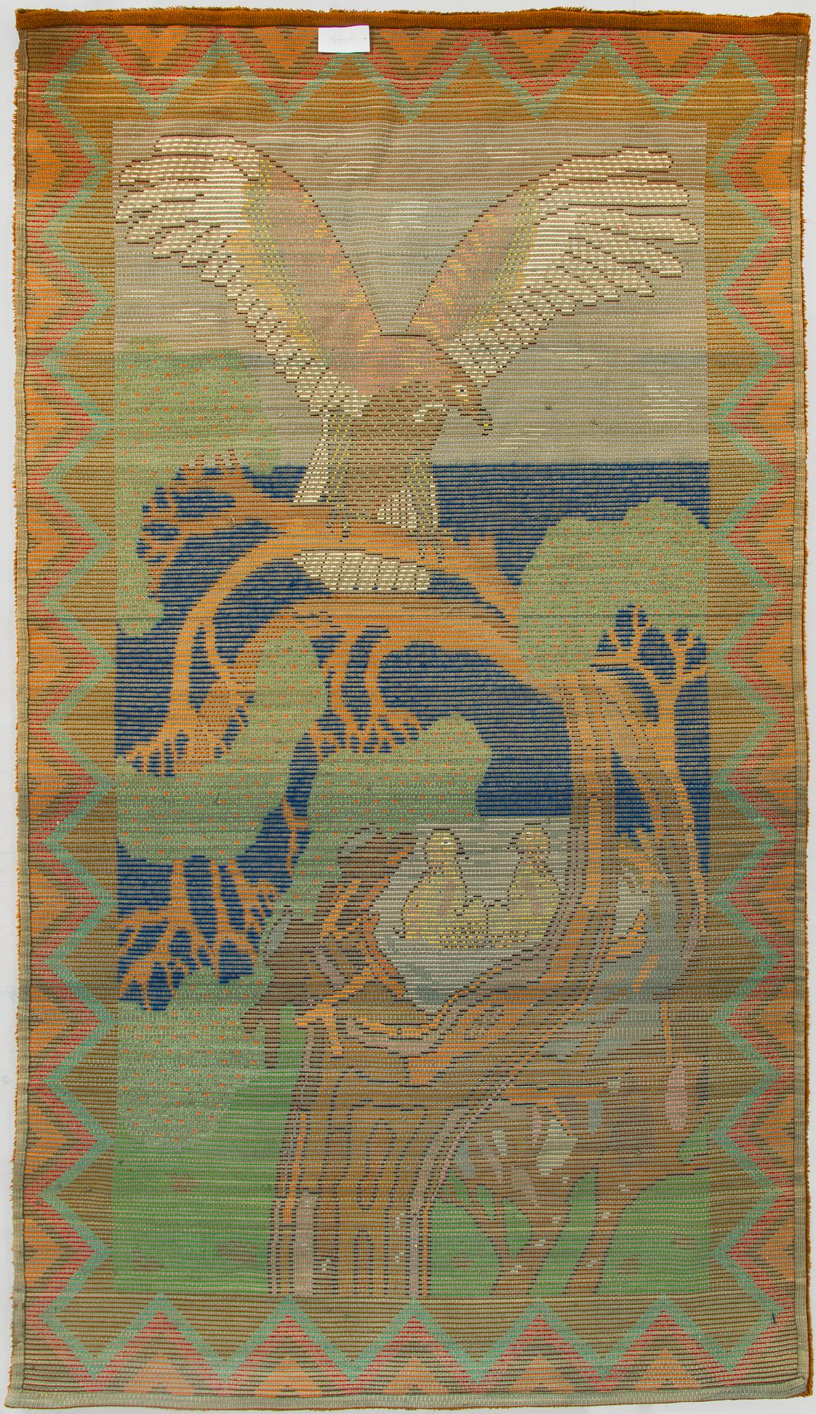 Maria Schwarzberg, penkkiryijy,malli Suomen Käsityön Ystävät. Noin 285 x 165 cm.