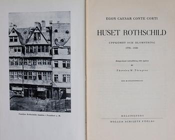 BÖCKER, 2 VOLYMER, Huset Rothschild, Conte Corti, Holger Schildts Förlag 1928-1930.