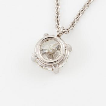 Necklace, Patrik af Forselles, 18K white gold with a brilliant-cut diamond 1.01 ct accompanied by GIA certificate.