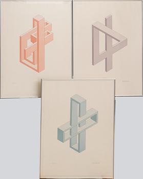 Oscar Reutersvärd, 3 Impossible Figures.