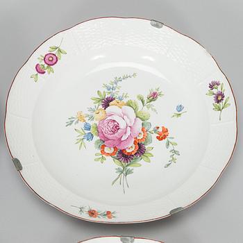 Four 18th-century porcelain dishes, Imperial porcelain manufactory, period of Empress Elisabeth I, Saint Petersburg.