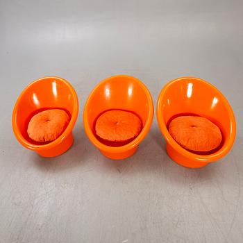 Olle Gjerlöv-Knudsen och Torben Lind, a set of three plastic easy chairs "Skopa" for IKEA 1974.